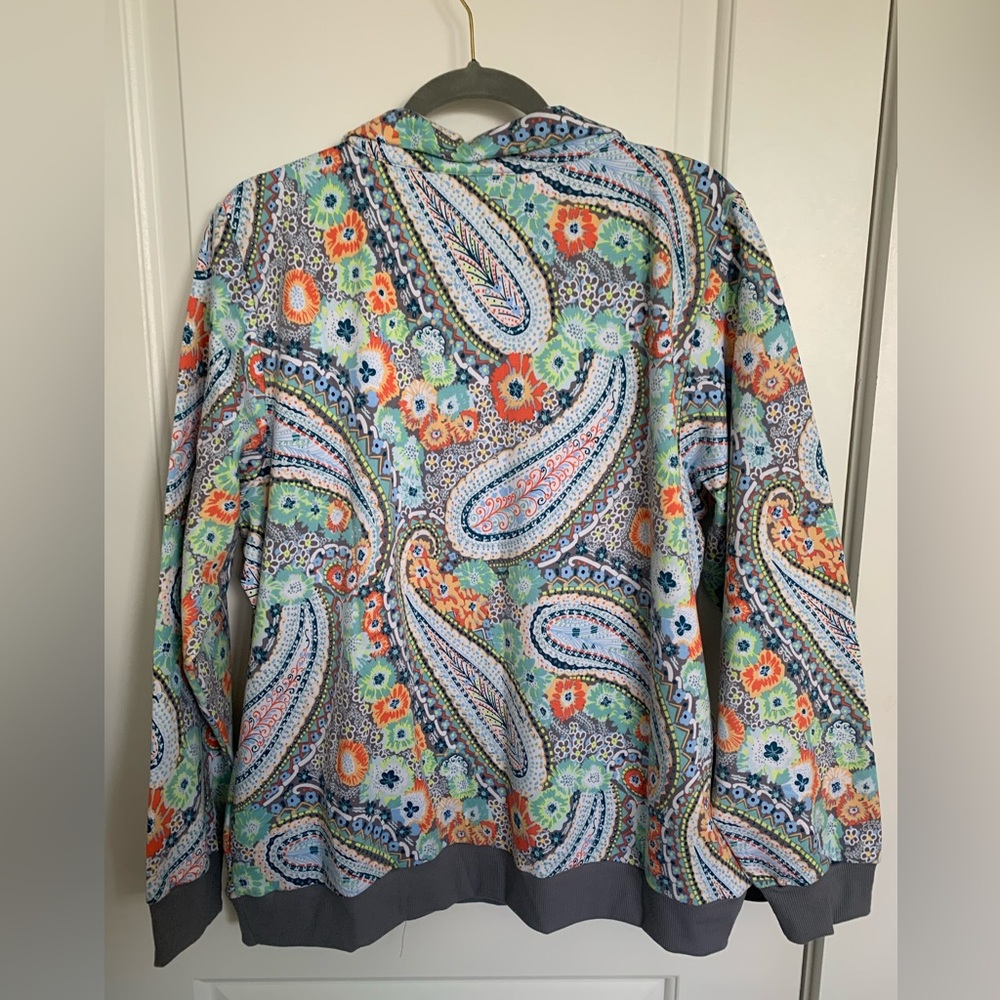 Vera Bradley Citrus paisley French terrypullover - Picture 2 of 5